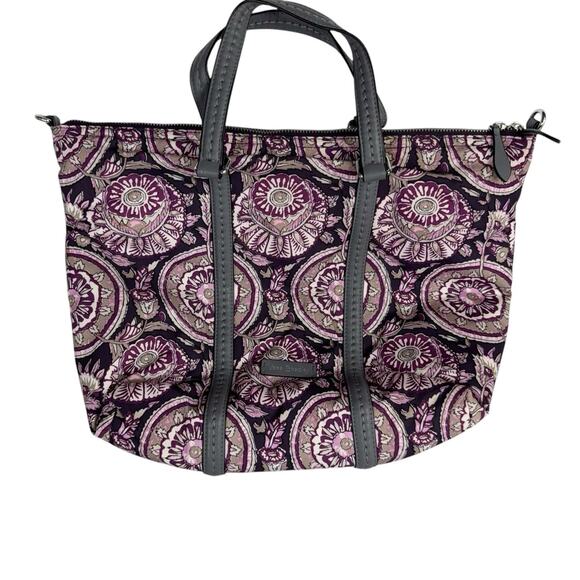 Vera Bradley Handbags - Vera Bradley Purple Gray Mandala Nylon Tote Large
